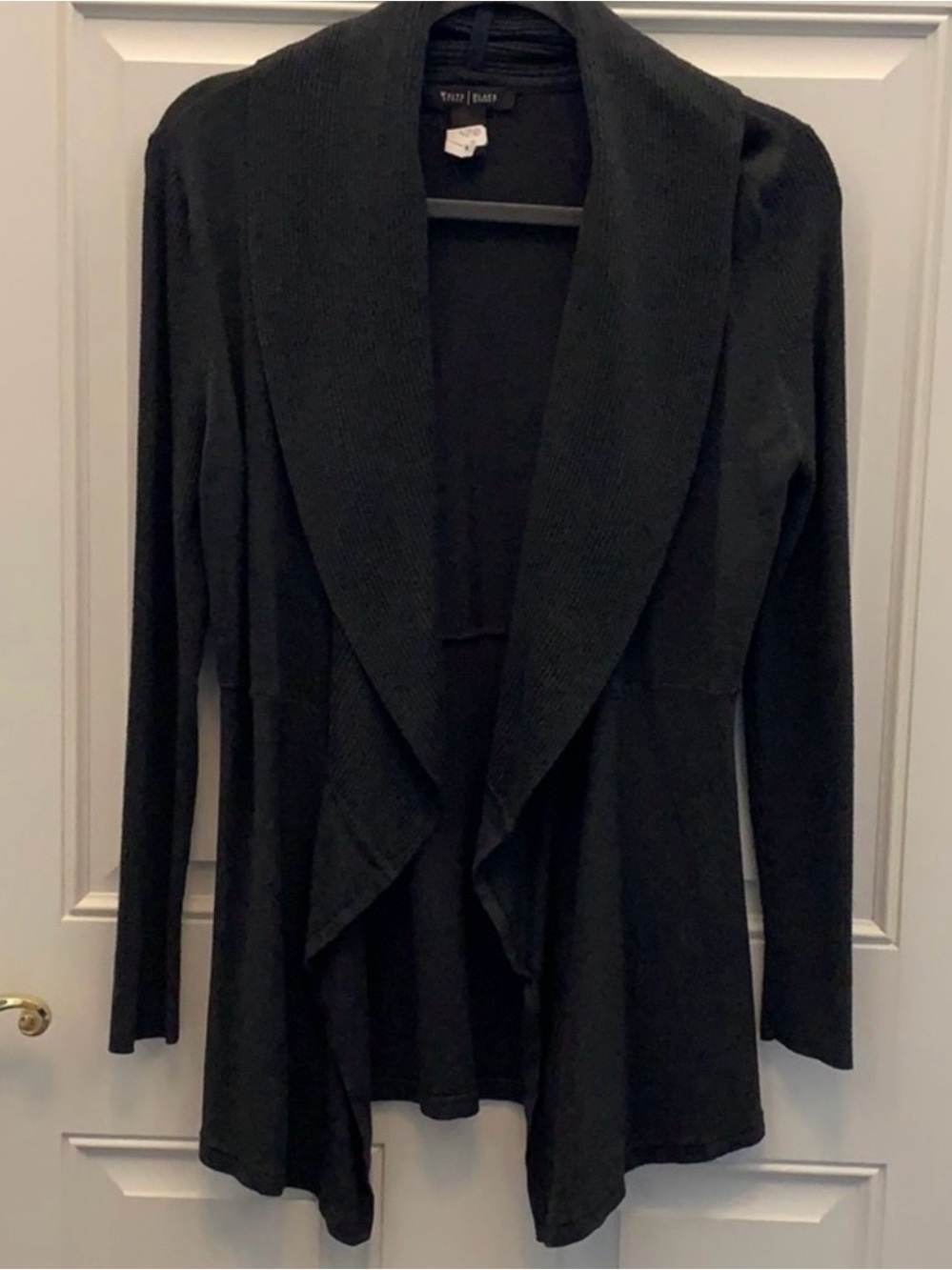White House Black Market Gray Open-Front Draped Cardigan